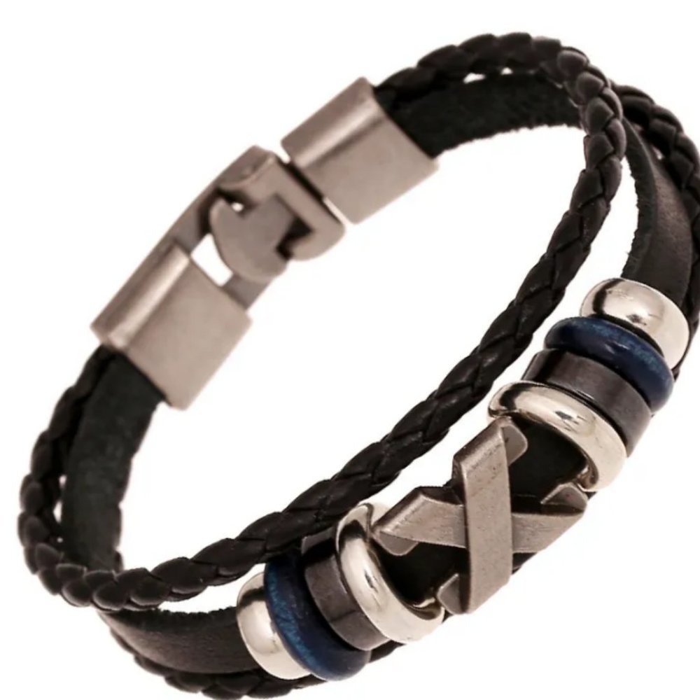 New Braided Leather Bangle Bracelet